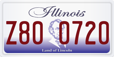 IL license plate Z800720
