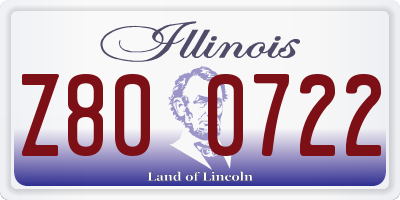 IL license plate Z800722