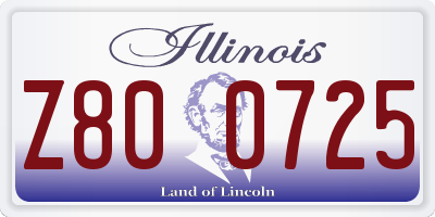 IL license plate Z800725