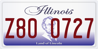 IL license plate Z800727