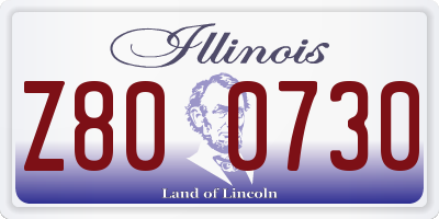 IL license plate Z800730