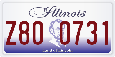 IL license plate Z800731