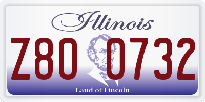 IL license plate Z800732