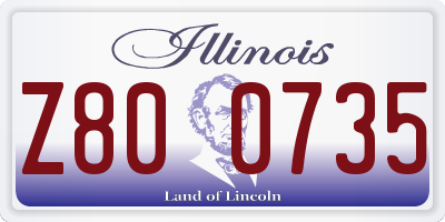 IL license plate Z800735