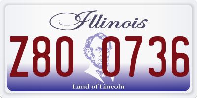 IL license plate Z800736