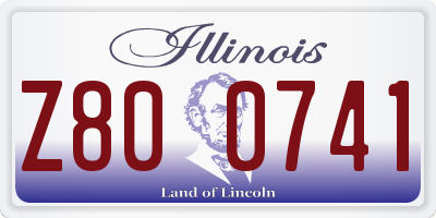 IL license plate Z800741