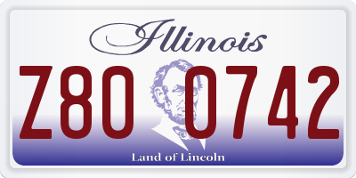 IL license plate Z800742