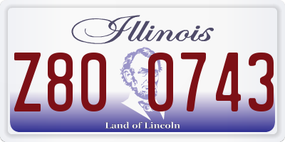 IL license plate Z800743