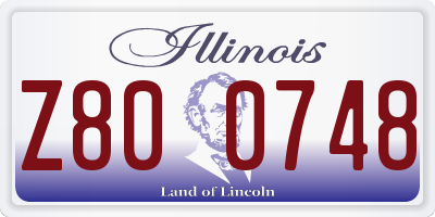 IL license plate Z800748