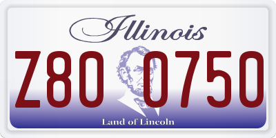 IL license plate Z800750