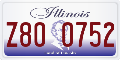 IL license plate Z800752