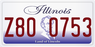 IL license plate Z800753