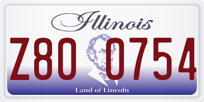 IL license plate Z800754