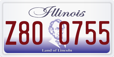 IL license plate Z800755