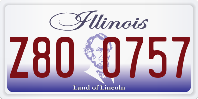 IL license plate Z800757