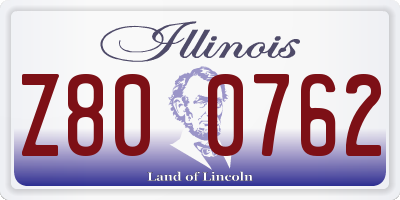 IL license plate Z800762