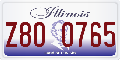 IL license plate Z800765