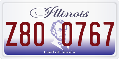 IL license plate Z800767