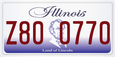 IL license plate Z800770