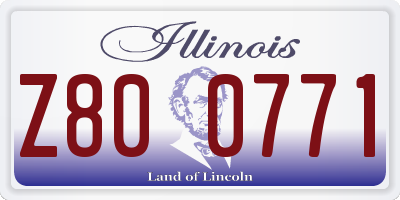 IL license plate Z800771