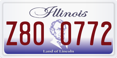 IL license plate Z800772