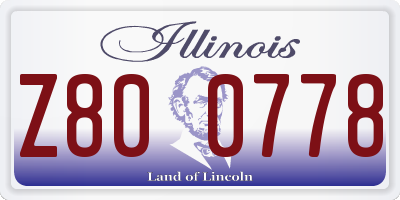 IL license plate Z800778
