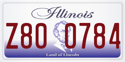 IL license plate Z800784