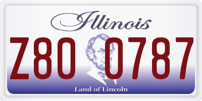 IL license plate Z800787