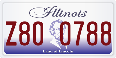 IL license plate Z800788