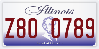 IL license plate Z800789