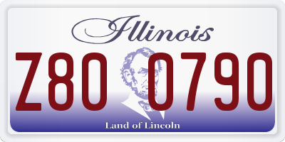 IL license plate Z800790