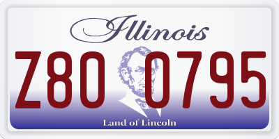IL license plate Z800795