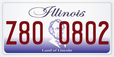 IL license plate Z800802