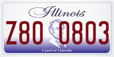 IL license plate Z800803