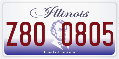 IL license plate Z800805