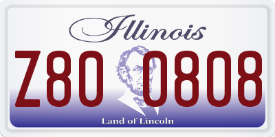 IL license plate Z800808