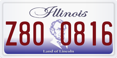 IL license plate Z800816