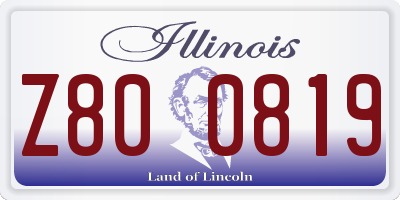 IL license plate Z800819