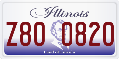 IL license plate Z800820