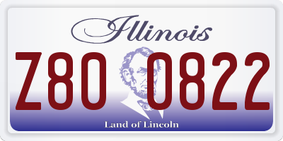 IL license plate Z800822