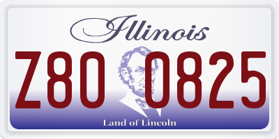 IL license plate Z800825