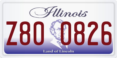 IL license plate Z800826