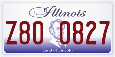 IL license plate Z800827