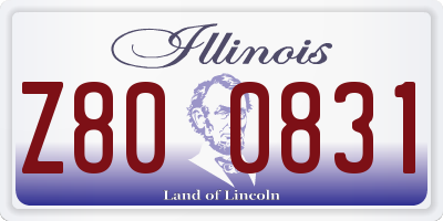 IL license plate Z800831