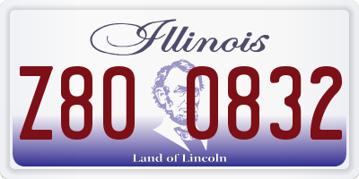 IL license plate Z800832