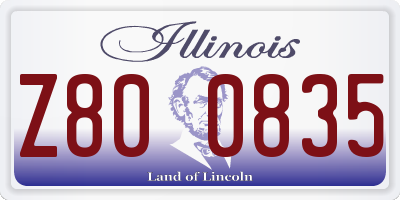 IL license plate Z800835