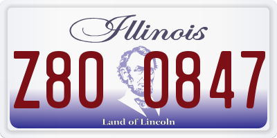 IL license plate Z800847