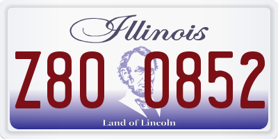 IL license plate Z800852