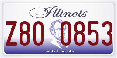 IL license plate Z800853