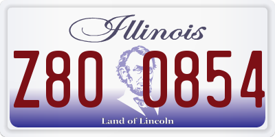 IL license plate Z800854